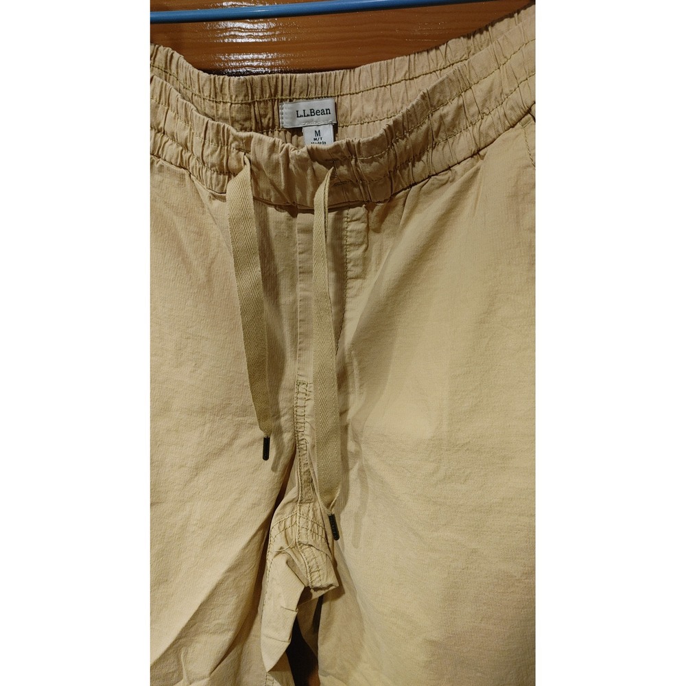 L.L.Bean Ripstop Pull On Pants Womens M Tan Excellent Wide Leg Stretch 519279 - Picture 2 of 10
